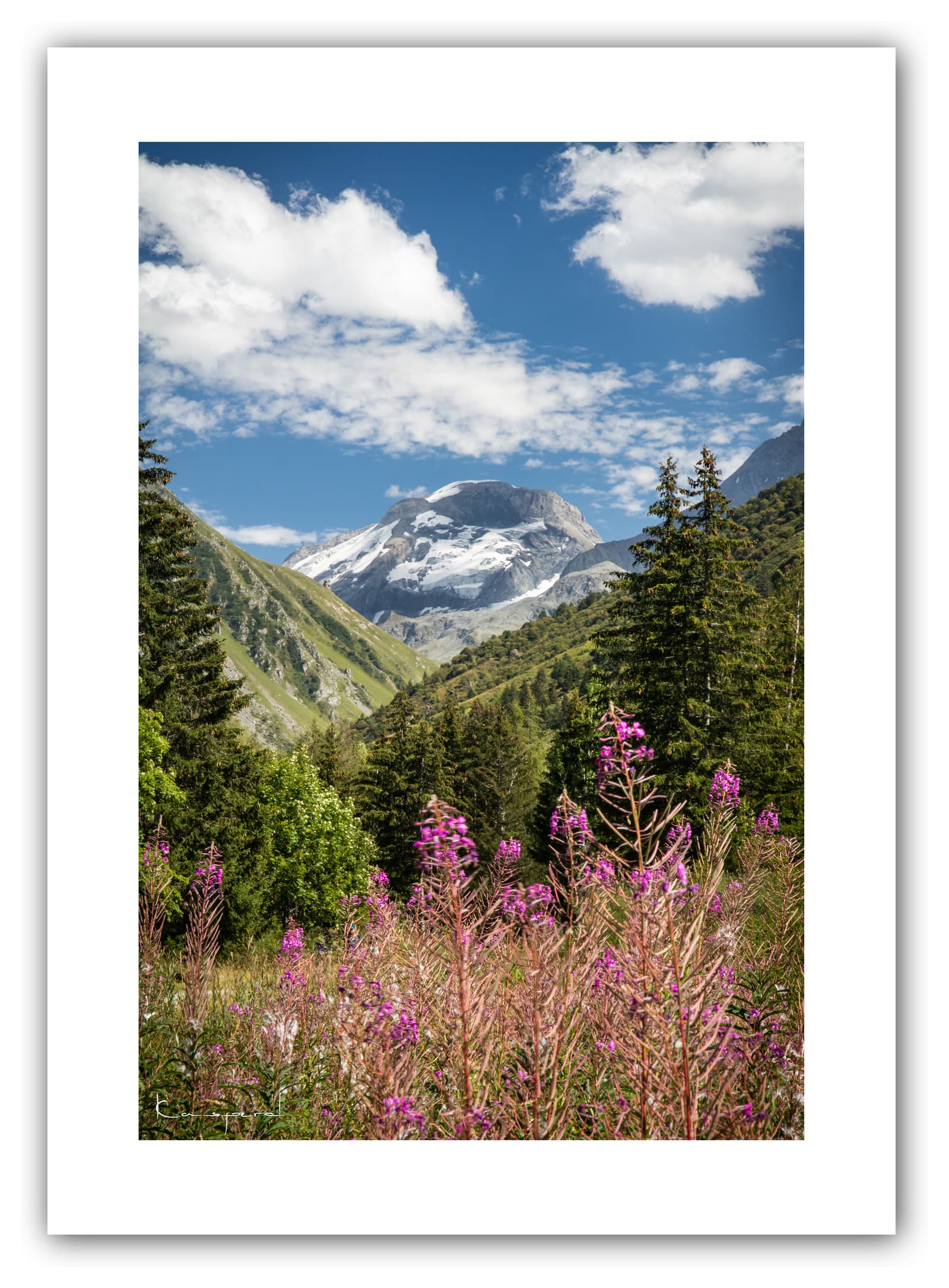 Poster Glacier de Pramecou - Savoie (Les Alpes - France). Affiches Formats 30x40 cm, 40x60 cm ou 50x70 cm. Impression sur Papier Photo ou alu-dibond. Décoration murale. Paysage montagne. Eté.